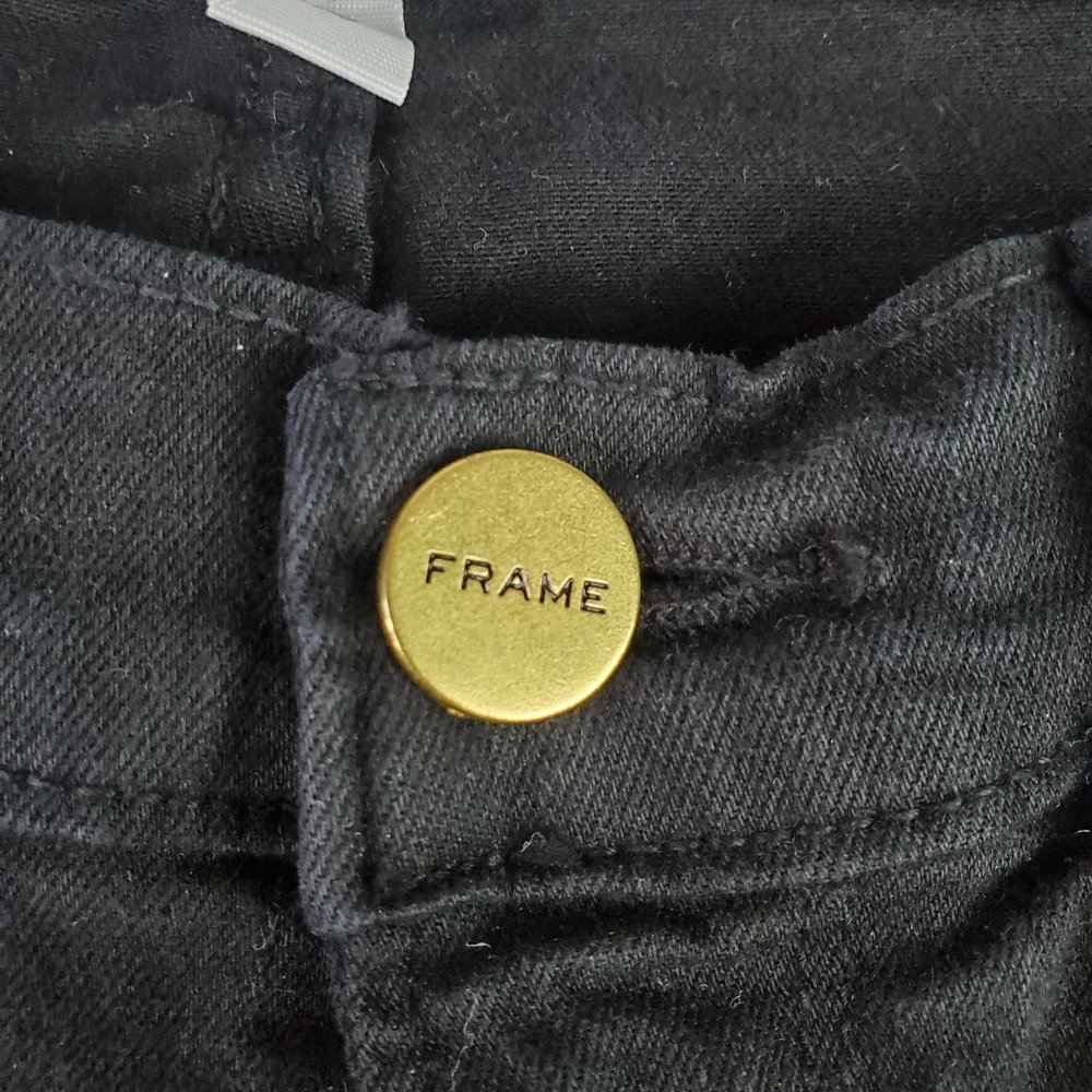 Frame Le Skinny De Jeanne Black Distressed Ripped Jeans, 26 - Picture 7 of 11